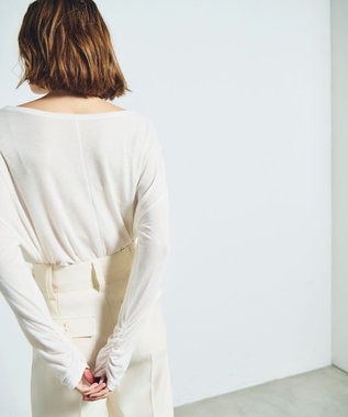 GRACE CONTINENTAL ロゴ刺繍カットトップ ホワイト