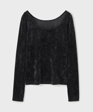 GRACE CONTINENTAL クラッシュベロアカットトップ ブラック