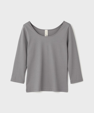 GRACE CONTINENTAL テレコボートネックトップ グレー