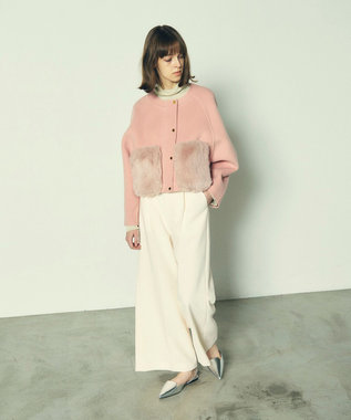 GRACE CONTINENTAL ファーポケットリバージャケット ピンク