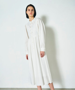 GRACE CONTINENTAL 刺繍シャツワンピース ホワイト