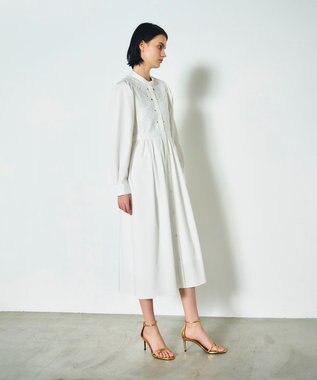 GRACE CONTINENTAL 刺繍シャツワンピース ホワイト