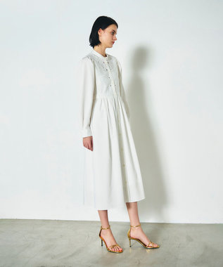 GRACE CONTINENTAL 刺繍シャツワンピース ホワイト