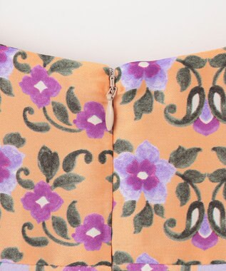 GRACE CONTINENTAL パネルプリントティアードワンピース オレンジ