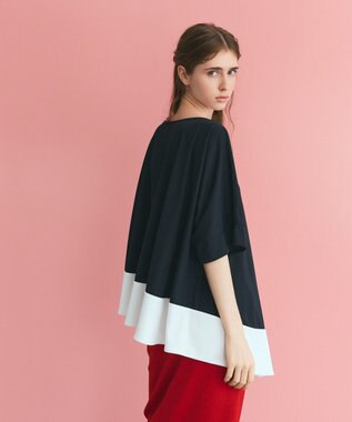 GRACE CONTINENTAL バイカラーアシメトップ ブラック