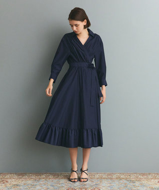GRACE CONTINENTAL カシュクールシャツワンピース ネイビー