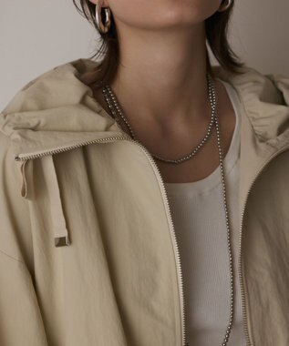 GRACE CONTINENTAL ナイロンバルーンフードジャケット ベージュ