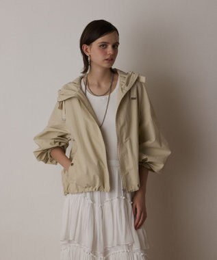 GRACE CONTINENTAL ナイロンバルーンフードジャケット ベージュ