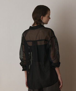 GRACE CONTINENTAL メッシュオーバーシャツ ブラック
