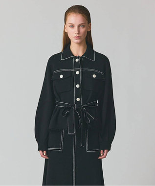 GRACE CONTINENTAL ニットワークジャケット ブラック