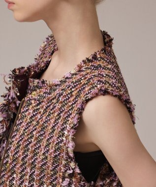 GRACE CONTINENTAL コンパクトツイードベスト ピンク