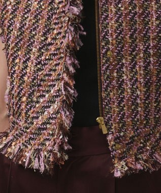 GRACE CONTINENTAL コンパクトツイードベスト ピンク