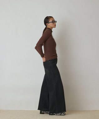 GRACE CONTINENTAL シアーリブニットトップ ブラウン