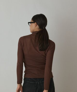 GRACE CONTINENTAL シアーリブニットトップ ブラウン