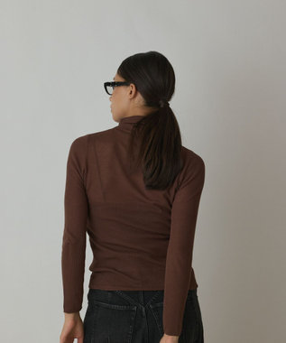 GRACE CONTINENTAL シアーリブニットトップ ブラウン
