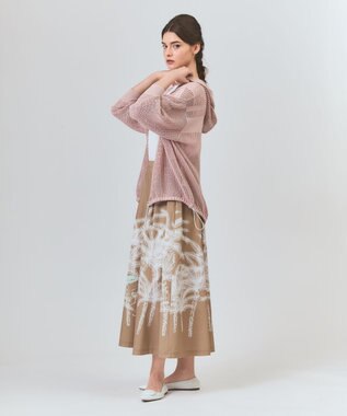 GRACE CONTINENTAL プラージュプリントタックスカート ベージュ