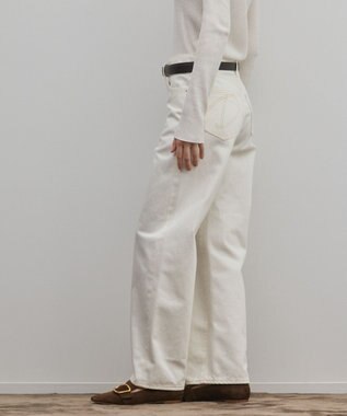 GRACE CONTINENTAL ワイドストレートホワイトデニム ホワイト