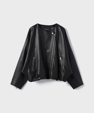 GRACE CONTINENTAL フェイクレザーライダース ブラック