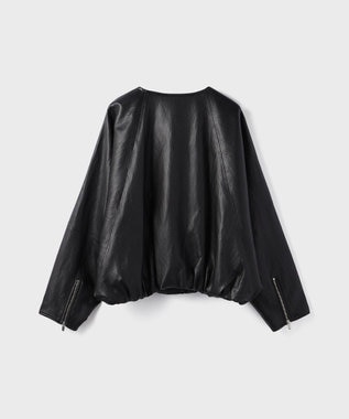 GRACE CONTINENTAL フェイクレザーライダース ブラック