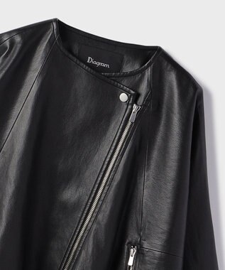 GRACE CONTINENTAL フェイクレザーライダース ブラック