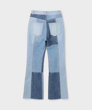 GRACE CONTINENTAL パッチワークデニムパンツ ブルー