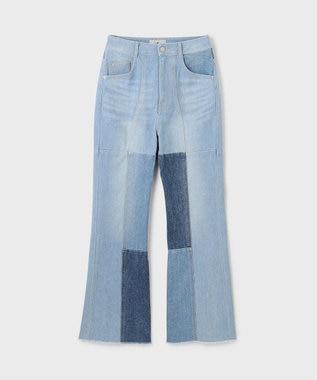 GRACE CONTINENTAL パッチワークデニムパンツ ブルー