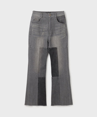 GRACE CONTINENTAL パッチワークデニムパンツ グレー