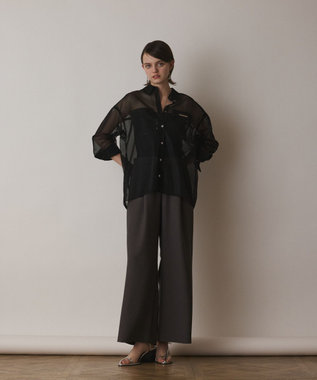 GRACE CONTINENTAL メッシュオーバーシャツ ブラック