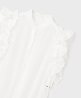 GRACE CONTINENTAL マルチフリルノースリーブブラウス ホワイト