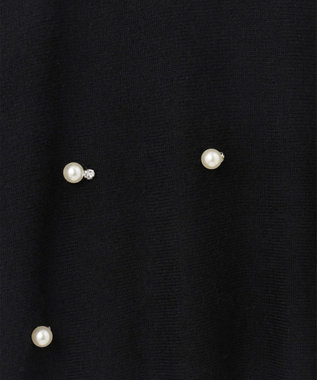 GRACE CONTINENTAL パールドットニットトップ ブラック
