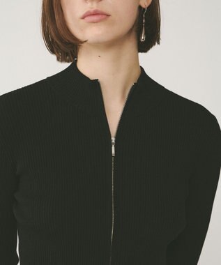 GRACE CONTINENTAL リブニットzipトップ ブラック