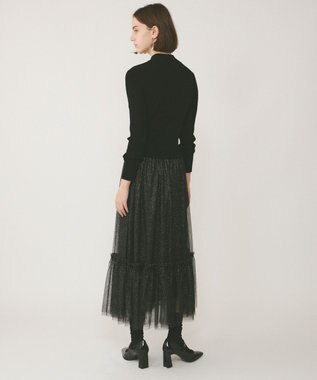 GRACE CONTINENTAL リブニットzipトップ ブラック