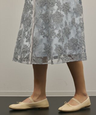 GRACE CONTINENTAL フラワーコード刺繍ワンピース グレー