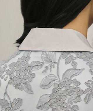 GRACE CONTINENTAL フラワーコード刺繍ワンピース グレー