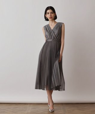 GRACE CONTINENTAL ブライトメッシュワンピース グレー