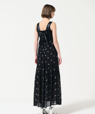 GRACE CONTINENTAL フラワー刺繍ノースリーブワンピース ブラック