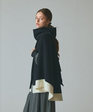 GRACE CONTINENTAL ストール付リバーケープ ブラック