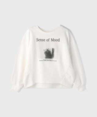 GRACE CONTINENTAL Catphoto裏毛トップ ホワイト