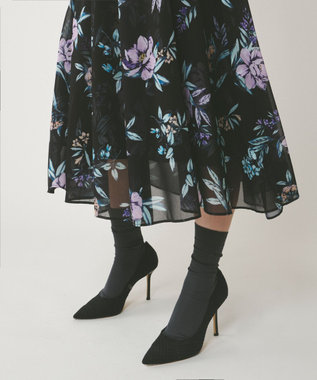 GRACE CONTINENTAL フラワーレイヤーワンピース ブラック