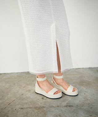 GRACE CONTINENTAL ラッセルメッシュスカート ホワイト