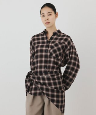 GRACE CONTINENTAL ストール付チェックシャツ チェック