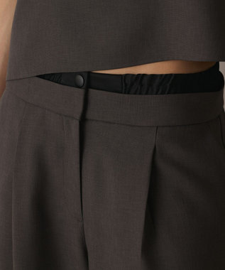 GRACE CONTINENTAL キャミ付レイヤードパンツ チャコール