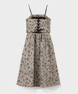 GRACE CONTINENTAL ボタニカルセパレートドレス グレー