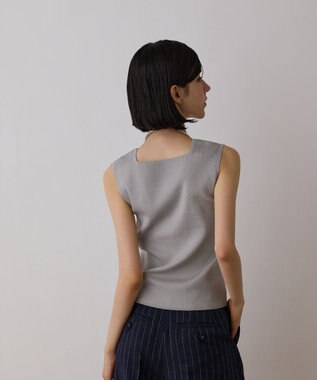 GRACE CONTINENTAL ブライトニットノースリーブ グレー