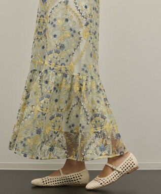 GRACE CONTINENTAL オーナメントembワンピース イエロー