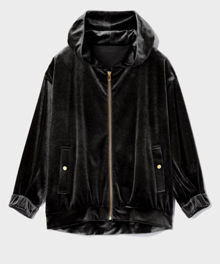 GRACE CONTINENTAL トリアセベロアフーディー ブラック