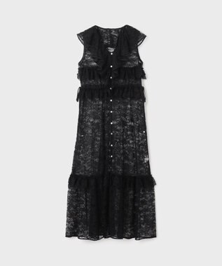 GRACE CONTINENTAL フリルカラーレースワンピース ブラック
