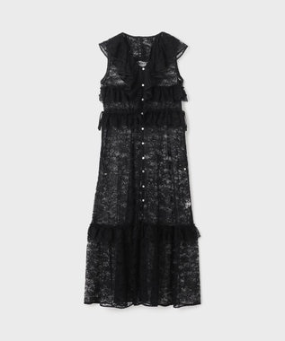 GRACE CONTINENTAL フリルカラーレースワンピース ブラック