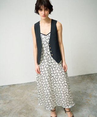 GRACE CONTINENTAL ラインハートキャミワンピース ホワイト