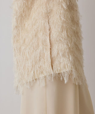 GRACE CONTINENTAL シアーフリンジノースリーブ キナリ